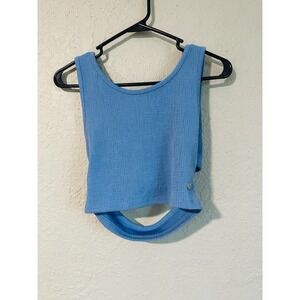 Roxy Blue Crop Top Strappy Blouse Size Small